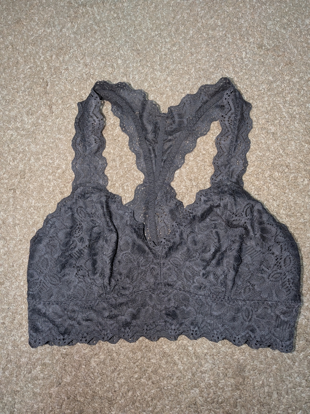Felina Lace Racerback Bralette - Dark Grey